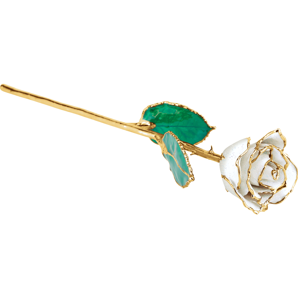 April Diamond Birthstone 24k Gold Dipped Rose