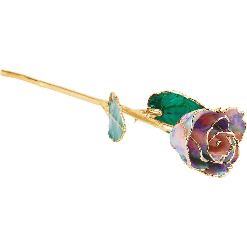 October Opal Birthstone 24k Gold Dipped Rose