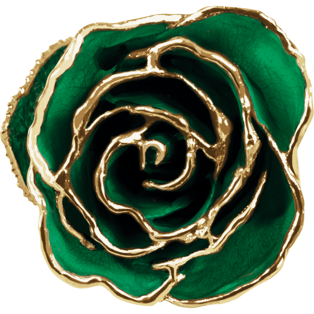 May Emerald Birthstone 24k Gold Dipped Rose