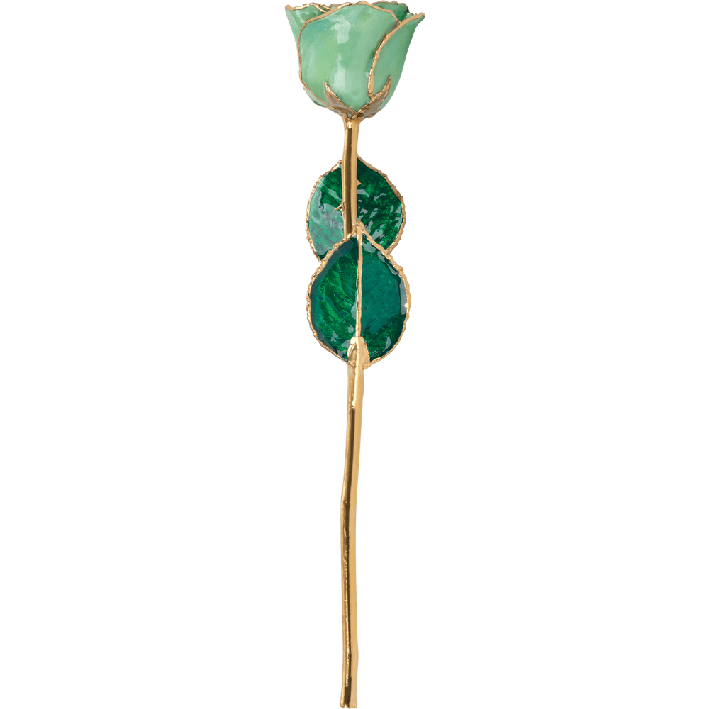 August Peridot Birthstone 24k Gold Dipped Rose