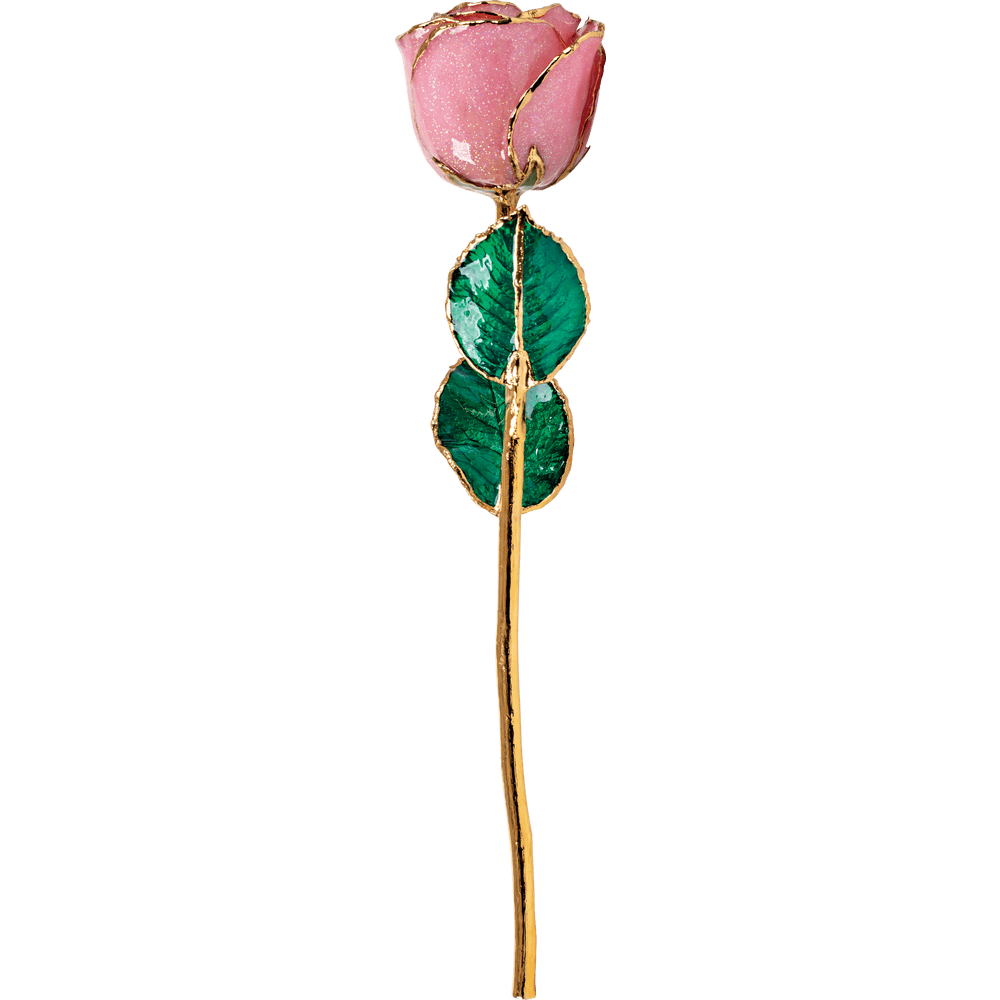 Pink Sparkled 24k Gold Dipped Rose