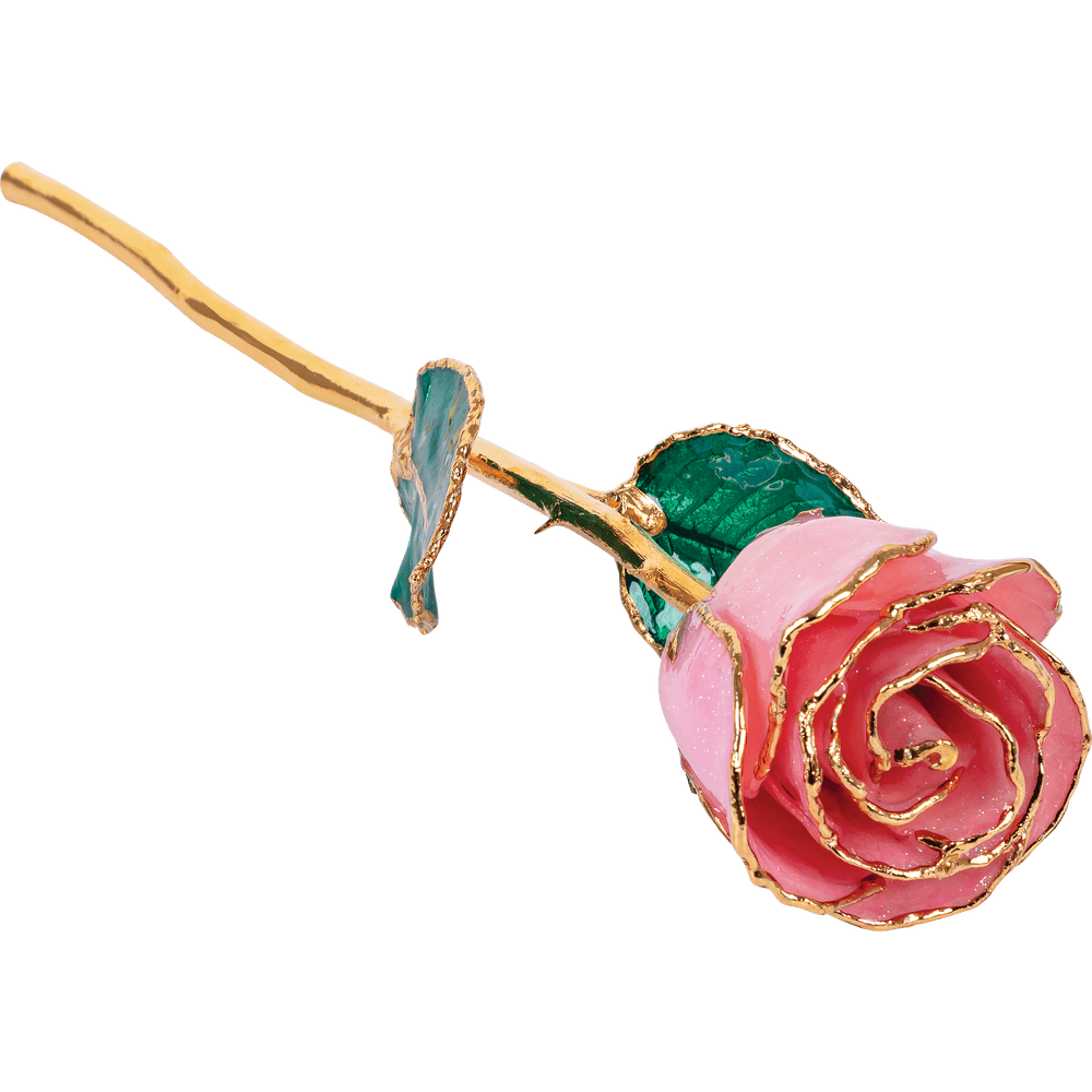 Pink Sparkled 24k Gold Dipped Rose