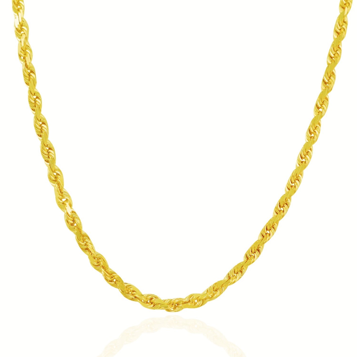 14k Solid Gold Diamond Cut Rope Chain (5mm)