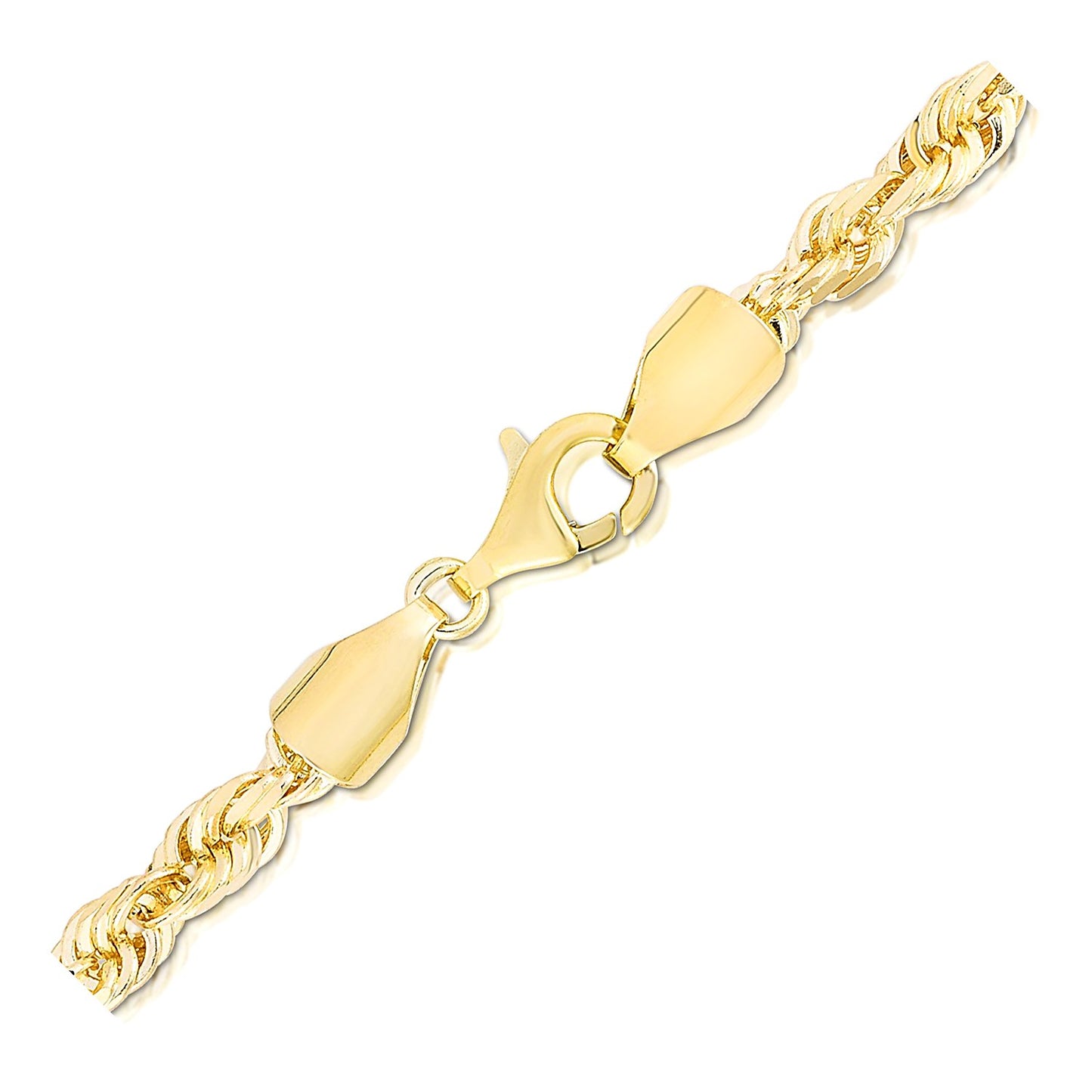 14k Solid Gold Diamond Cut Rope Chain (5mm)