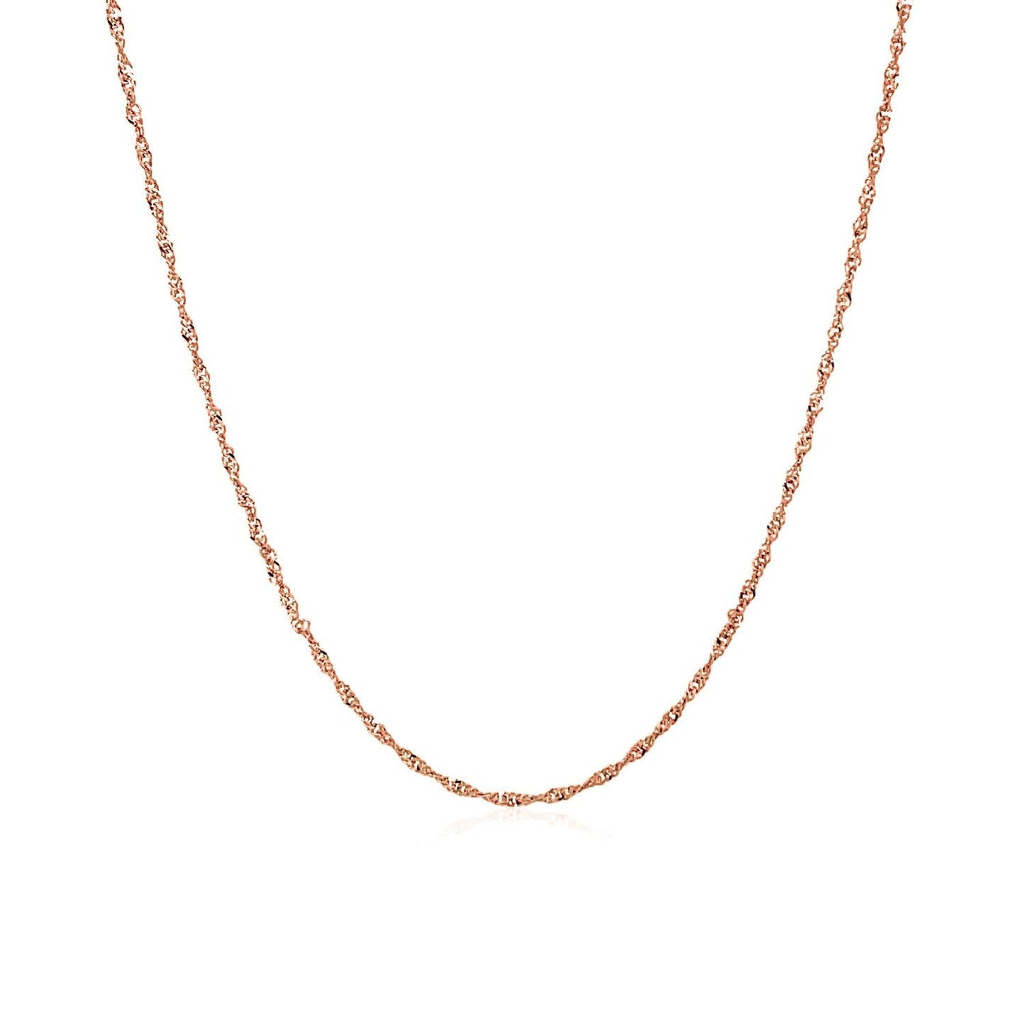 14k Solid Gold Singapore Chain (1mm)