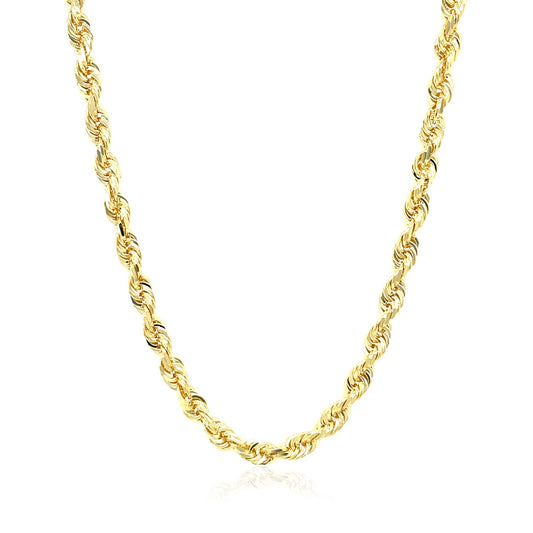 10k Solid Gold Diamond Cut Rope Chain (4mm)