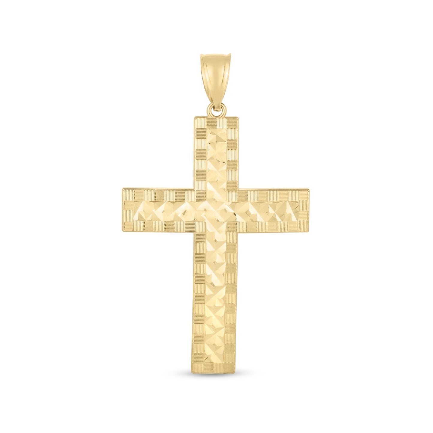 14k Diamond Cut Cross Pendant