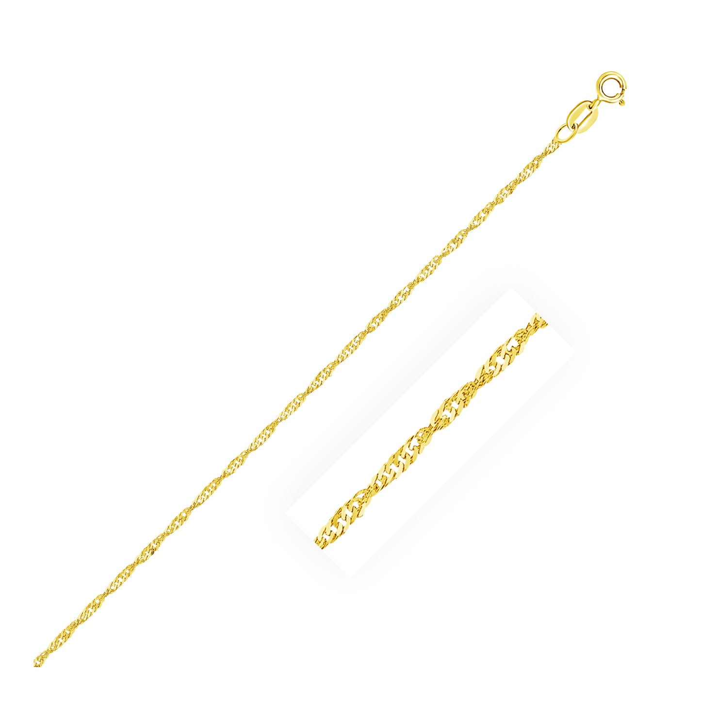 10k Solid Gold Singapore Chain (1.5mm)