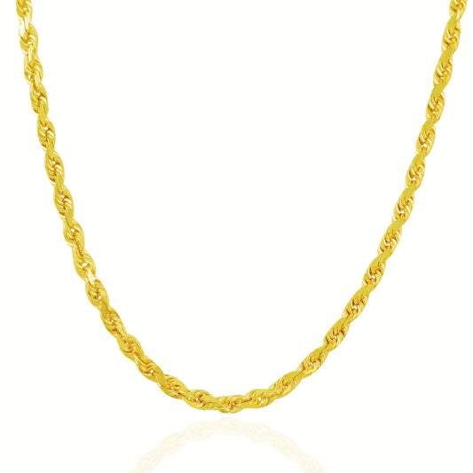 10k Solid Gold Diamond Cut Rope Chain (5mm)