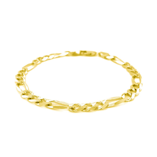 14k Solid Gold Figaro Bracelet (6mm)