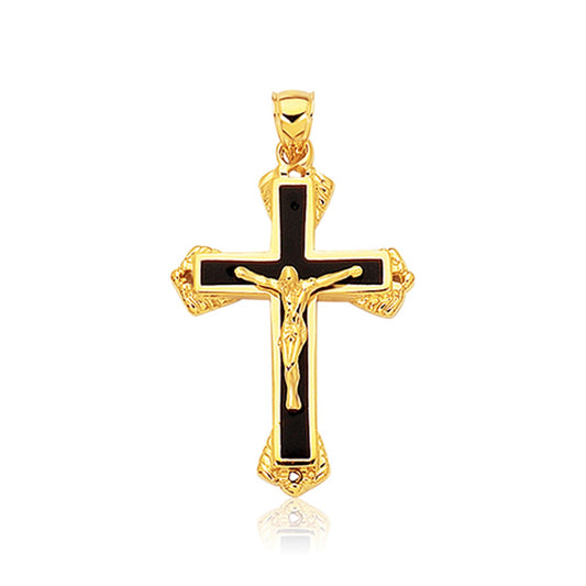 14k Black Onyx Cross Pendant