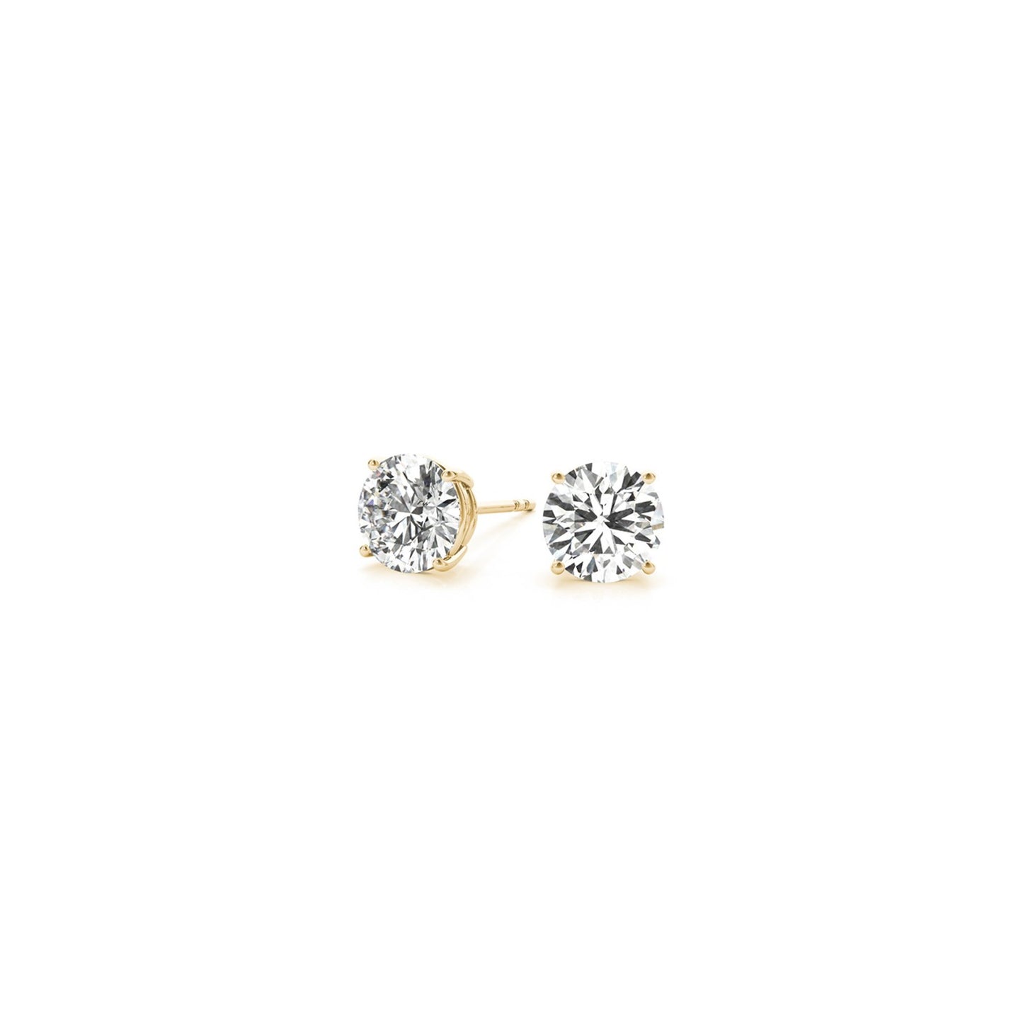 1 cttw Certified IGI Lab Grown Round Diamond Stud Earrings 14k Yellow Gold (G/VS2)