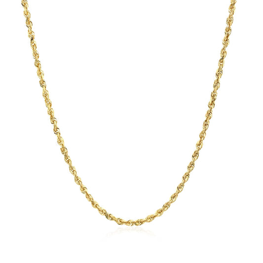 10k Solid Gold Diamond Cut Rope Chain (2mm)