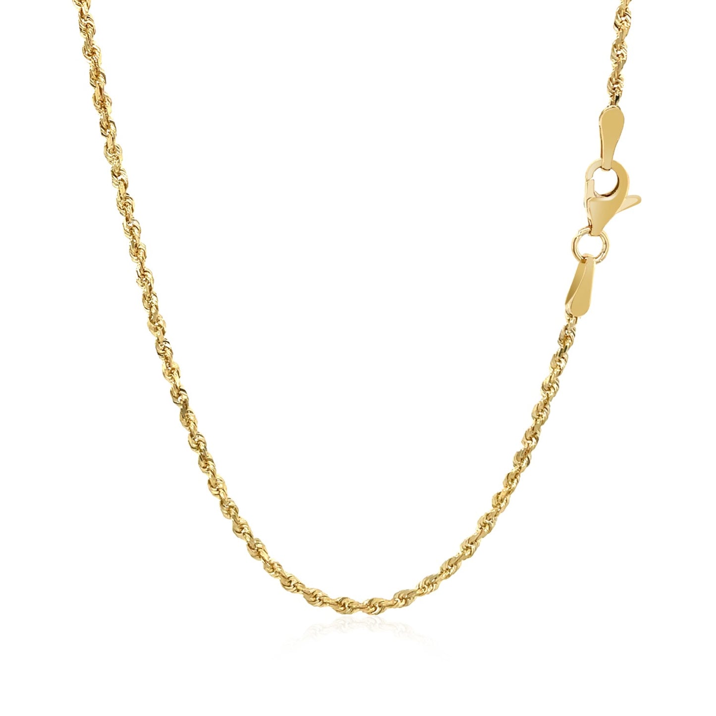 10k Solid Gold Diamond Cut Rope Chain (2mm)