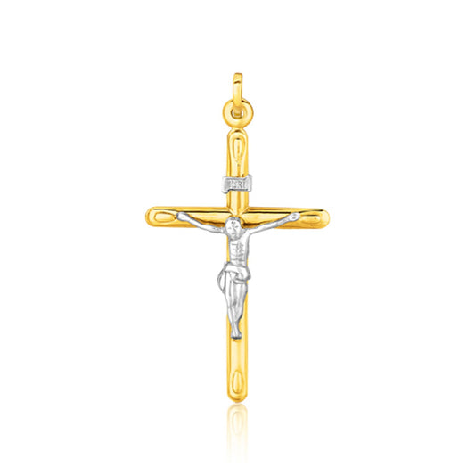 14k Two-Tone Cross Pendant