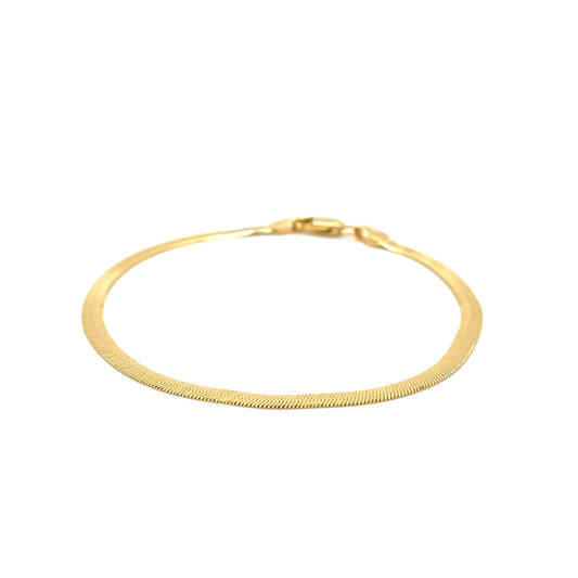 14k Solid Gold Herringbone Bracelet (2.8mm)