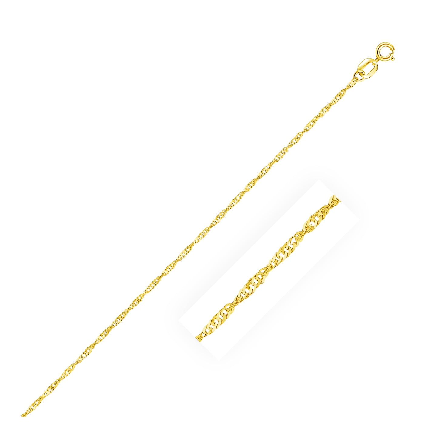 10k Solid Gold Singapore Chain (1mm)