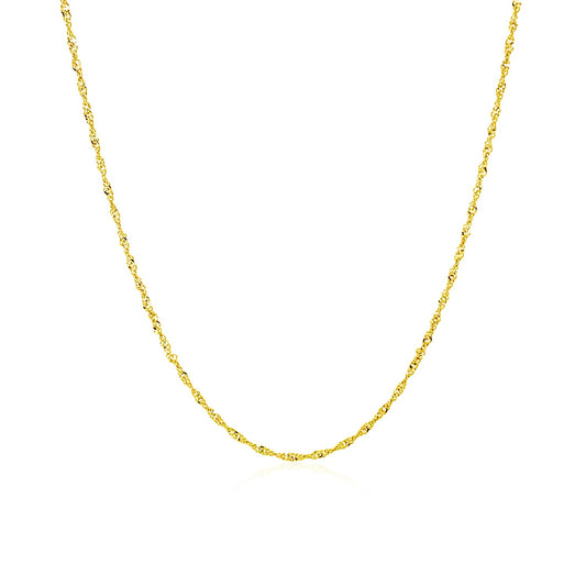 10k Solid Gold Singapore Chain (1mm)