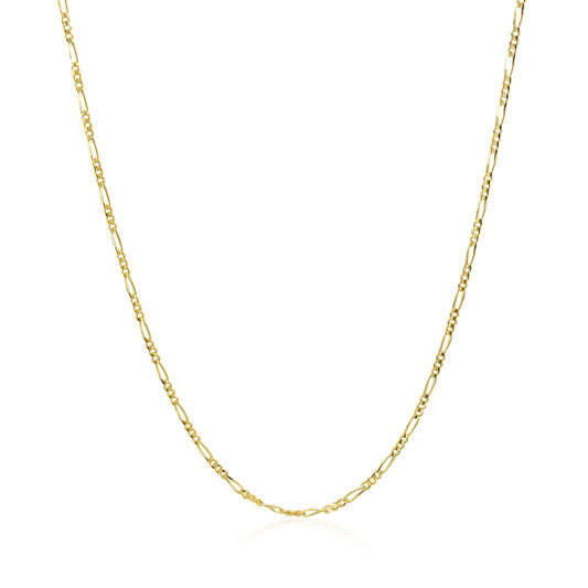 14k Solid Gold Figaro Chain (1.3mm)