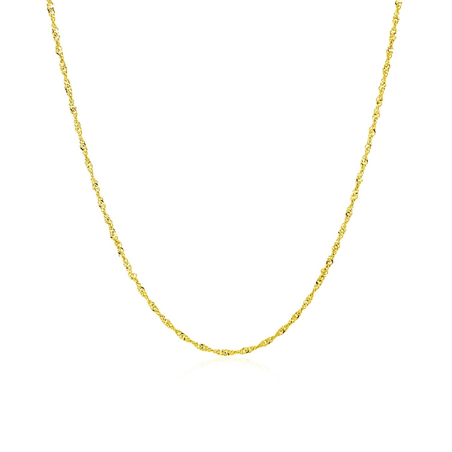 14k Solid Gold Singapore Chain (1mm)