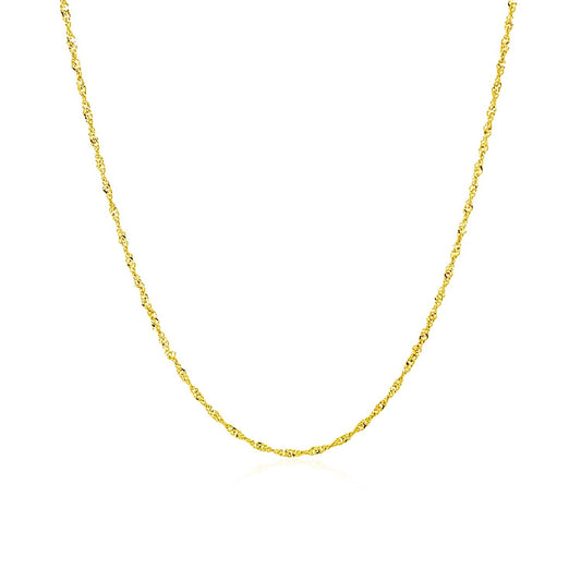 14k Solid Gold Singapore Chain (1mm)