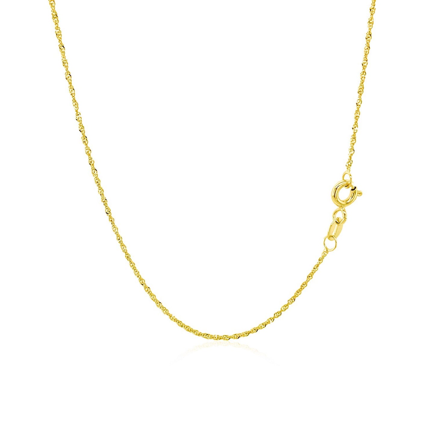 14k Solid Gold Singapore Chain (1mm)