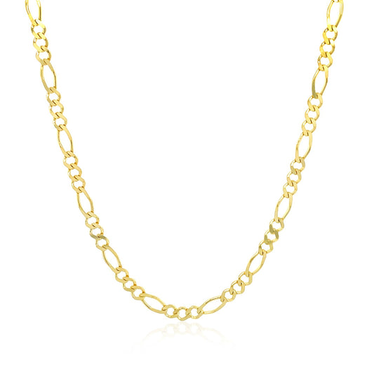 14k Solid Gold Figaro Chain (2.6mm)