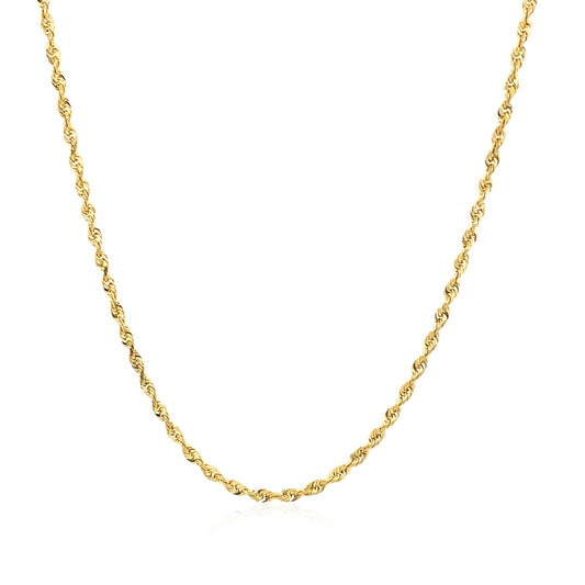 14k Solid Gold Diamond Cut Rope Chain (1.5mm)