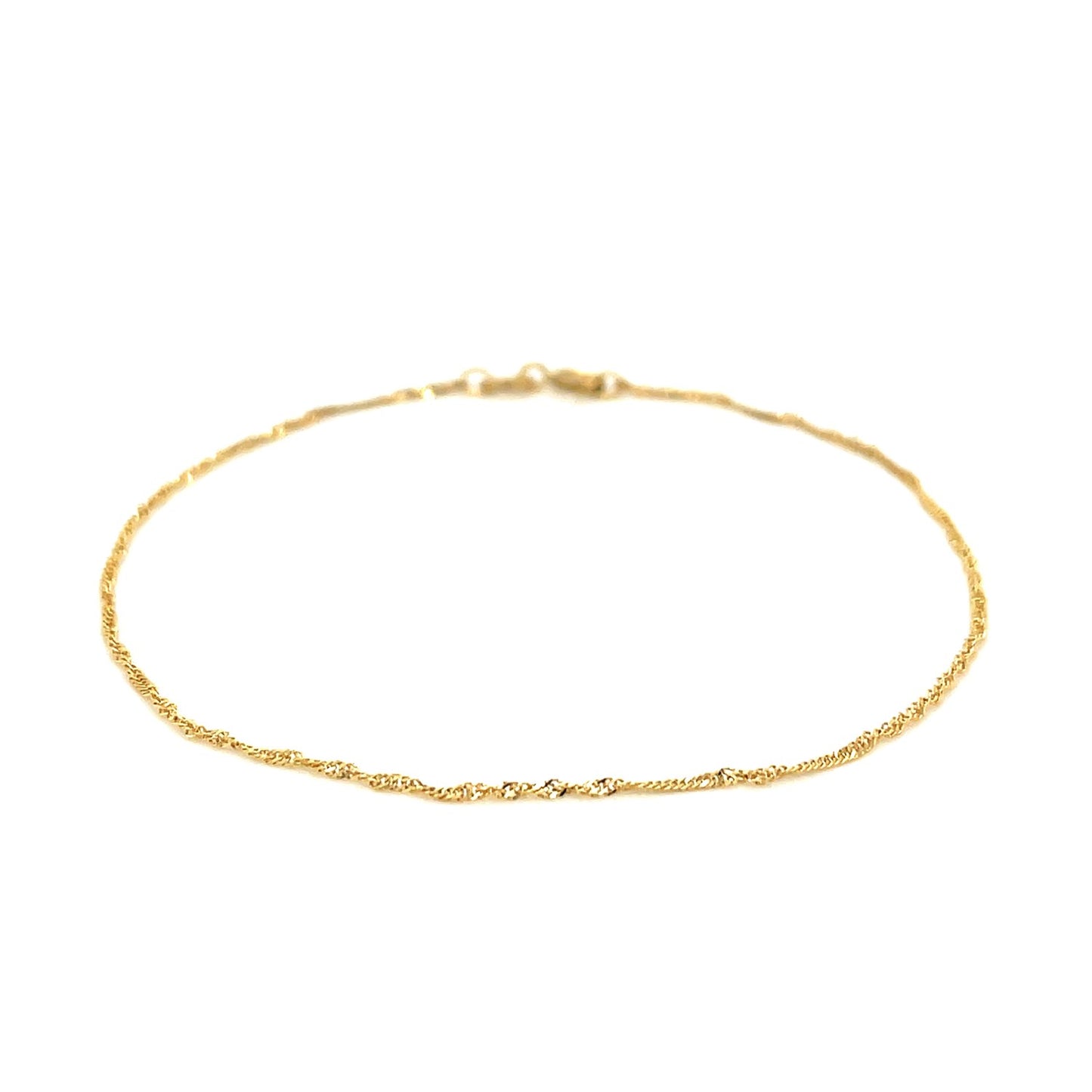 14k Solid Gold Singapore Bracelet (1mm)