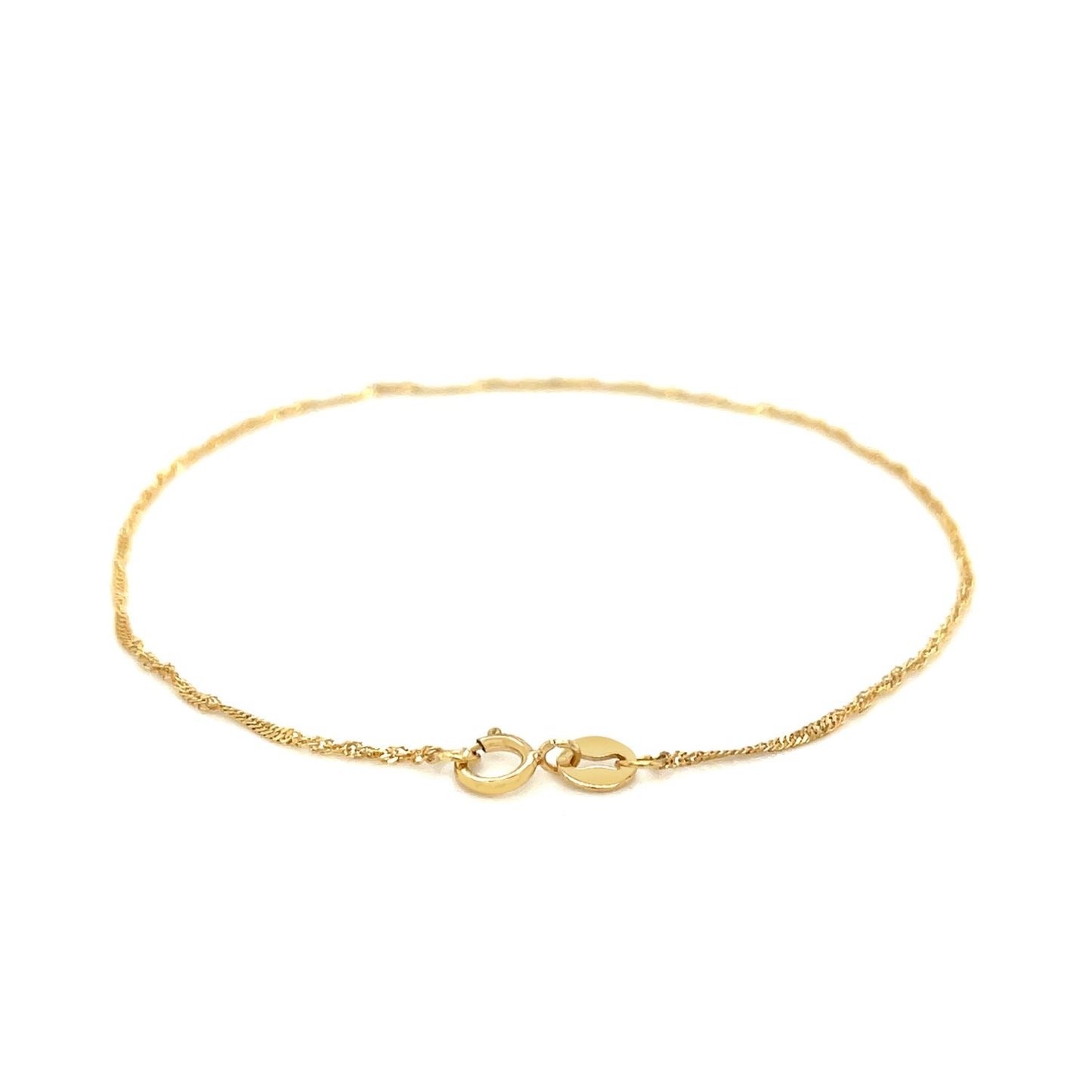 14k Solid Gold Singapore Bracelet (1mm)