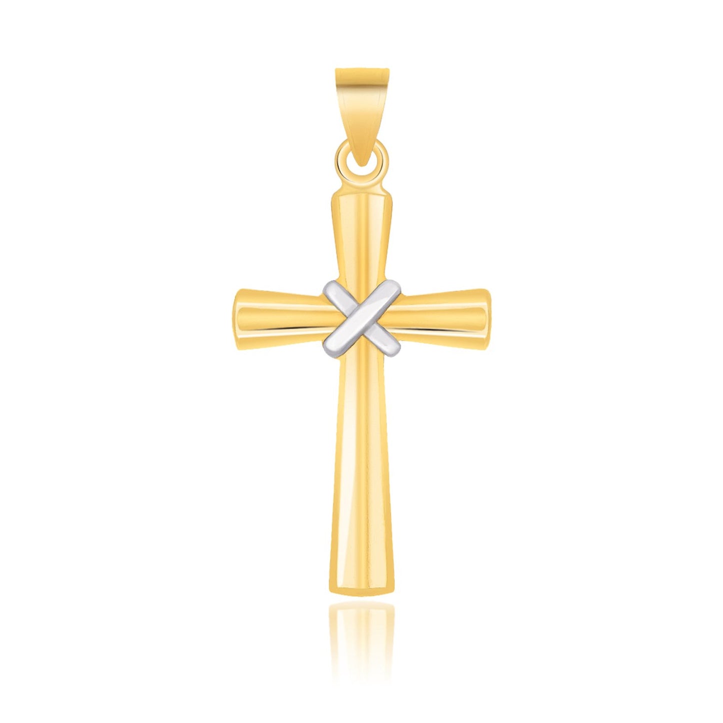 14k Two-Tone X Cross Pendant