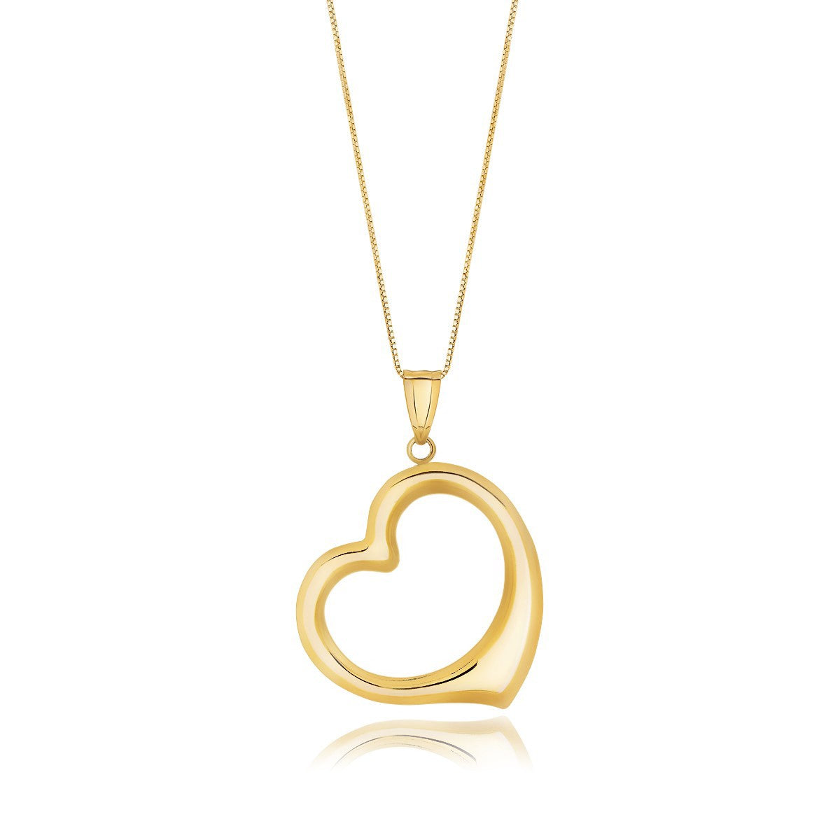 14k Floating Heart Drop Pendant