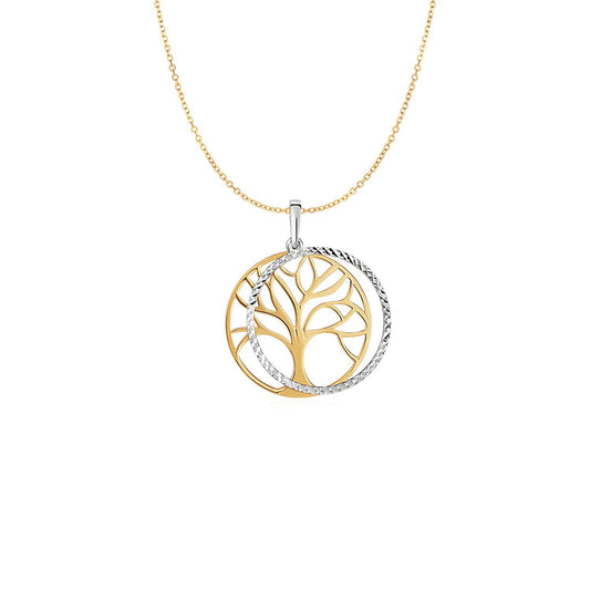 14k Two Layer Tree Pendant