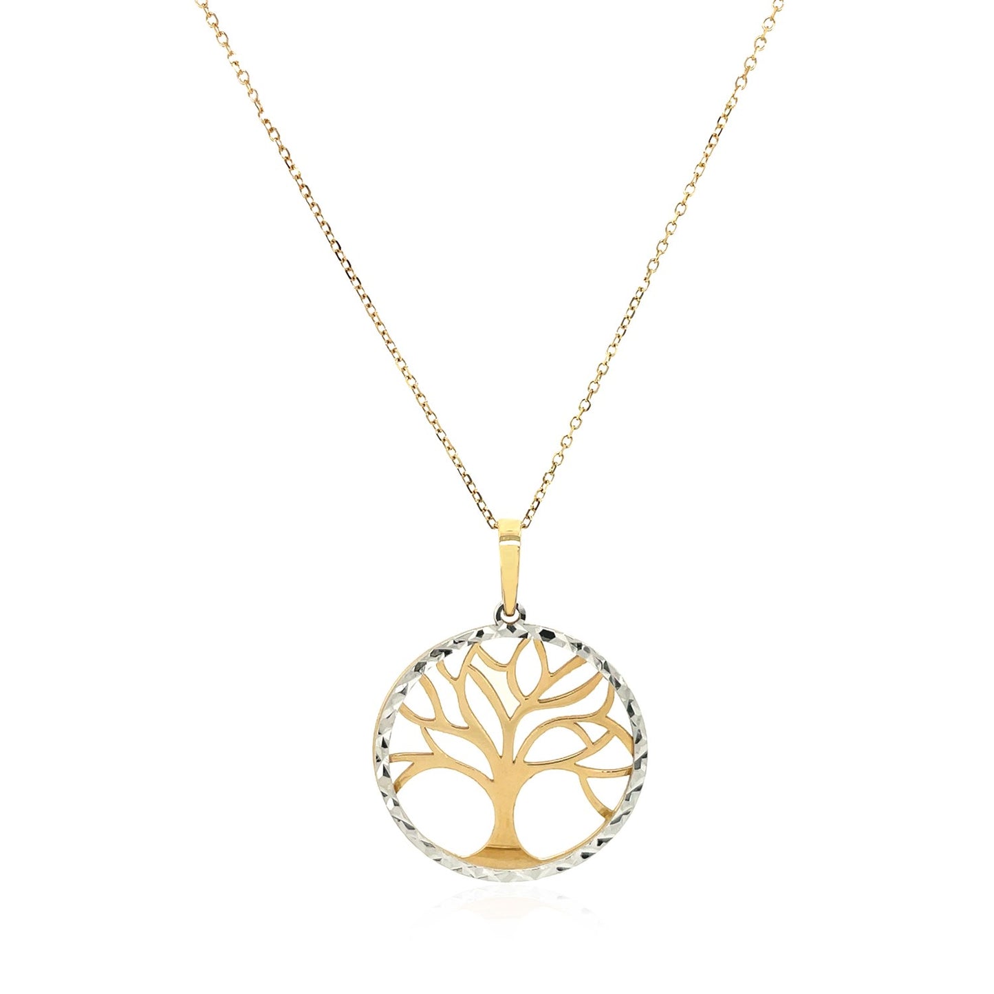 14k Two Layer Tree Pendant