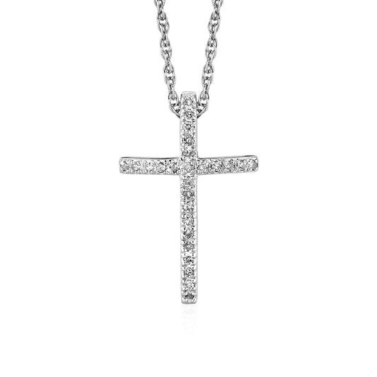 Diamond Narrow Cross Pendant (.11 cctw)