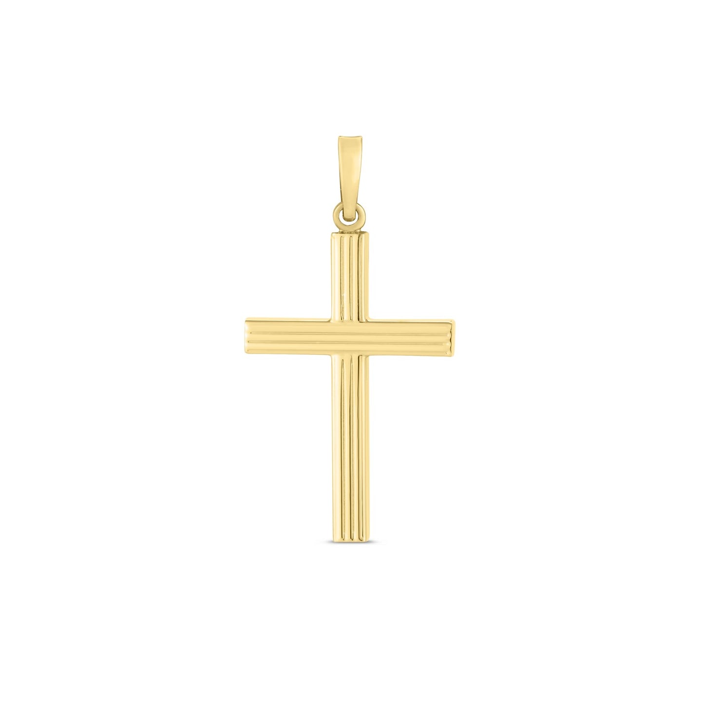 14k Ribber Cross Pendant