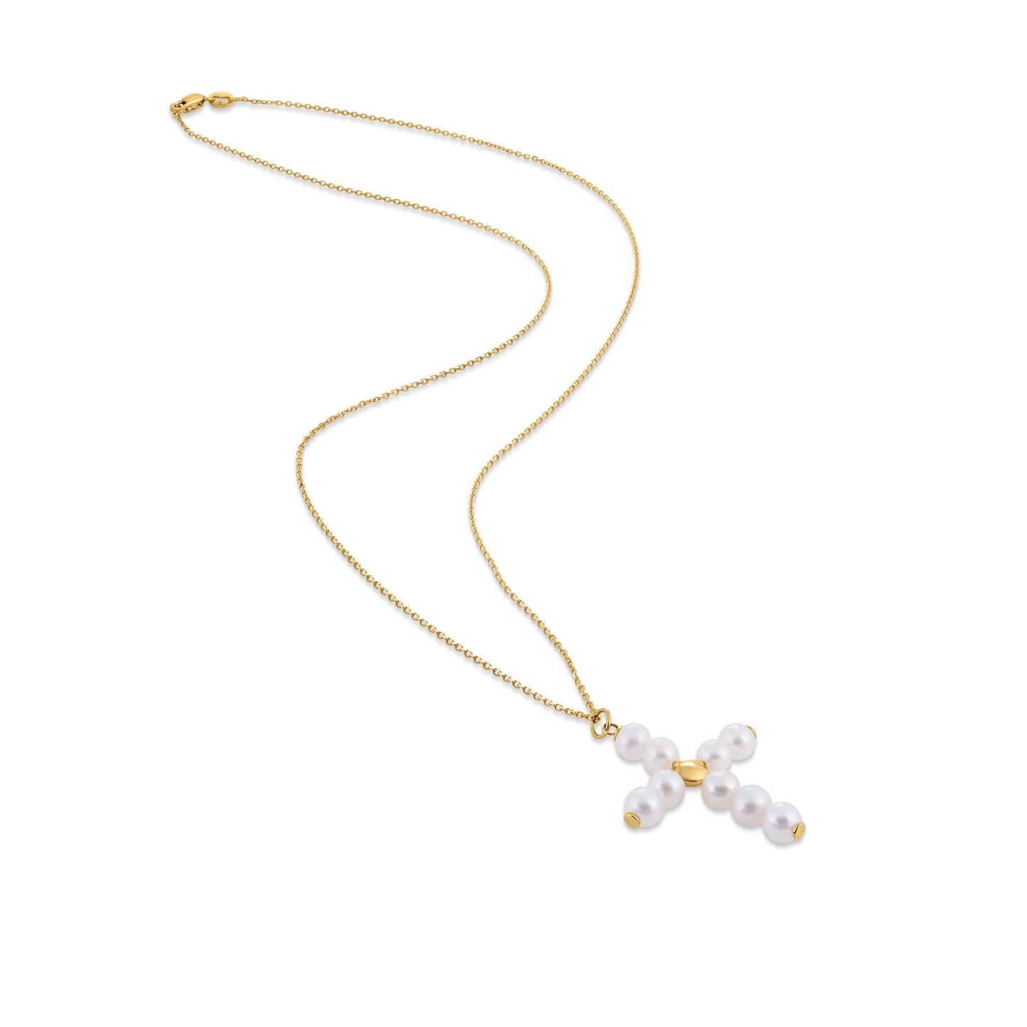 14k Pearl Cross Pendant