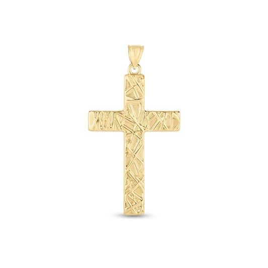 14k Textured Cross Pendant