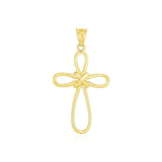 14k Looped Knot Cross Pendant