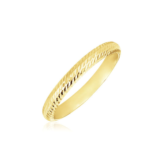 14k Gold Textured Wedding Band