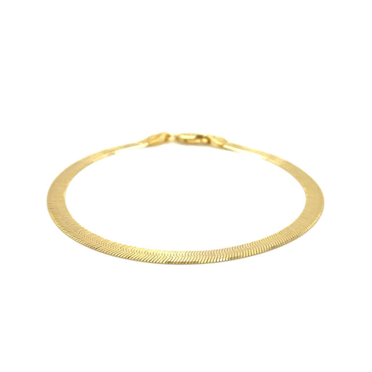 14k Solid Gold Herringbone Bracelet (3.8mm)