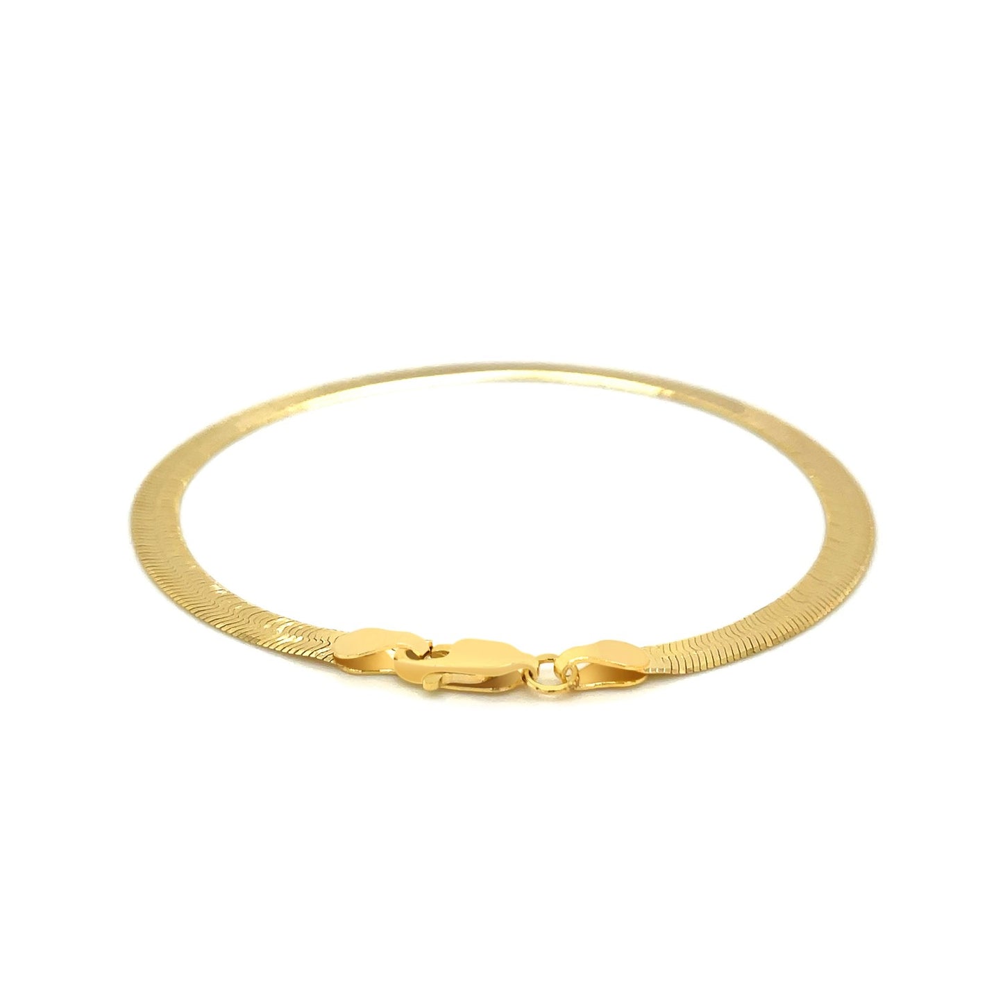 14k Solid Gold Herringbone Bracelet (3.8mm)