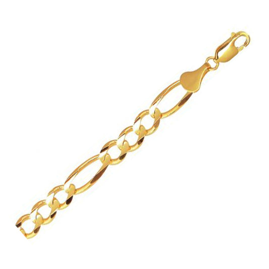 10k Solid Gold Figaro Bracelet (7.9mm)