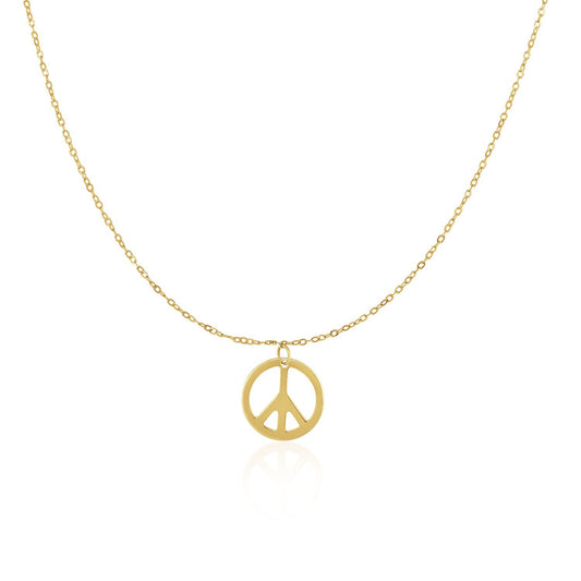 14k Peace Symbol Pendant