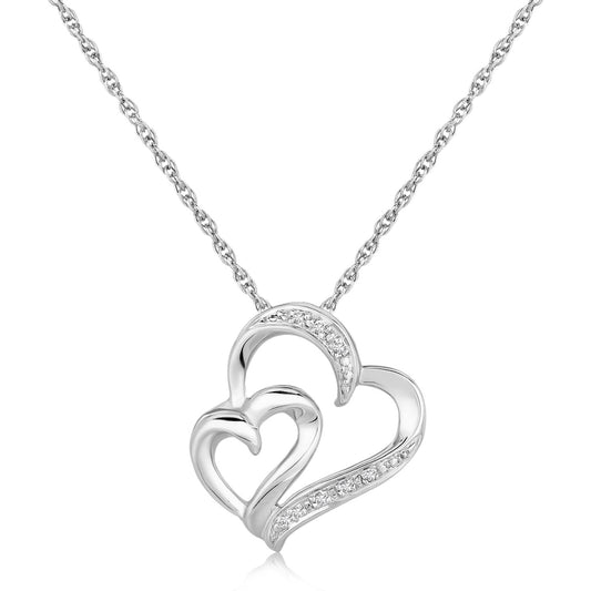 Diamond Dual Fancy Heart Pendant (.02 cttw)