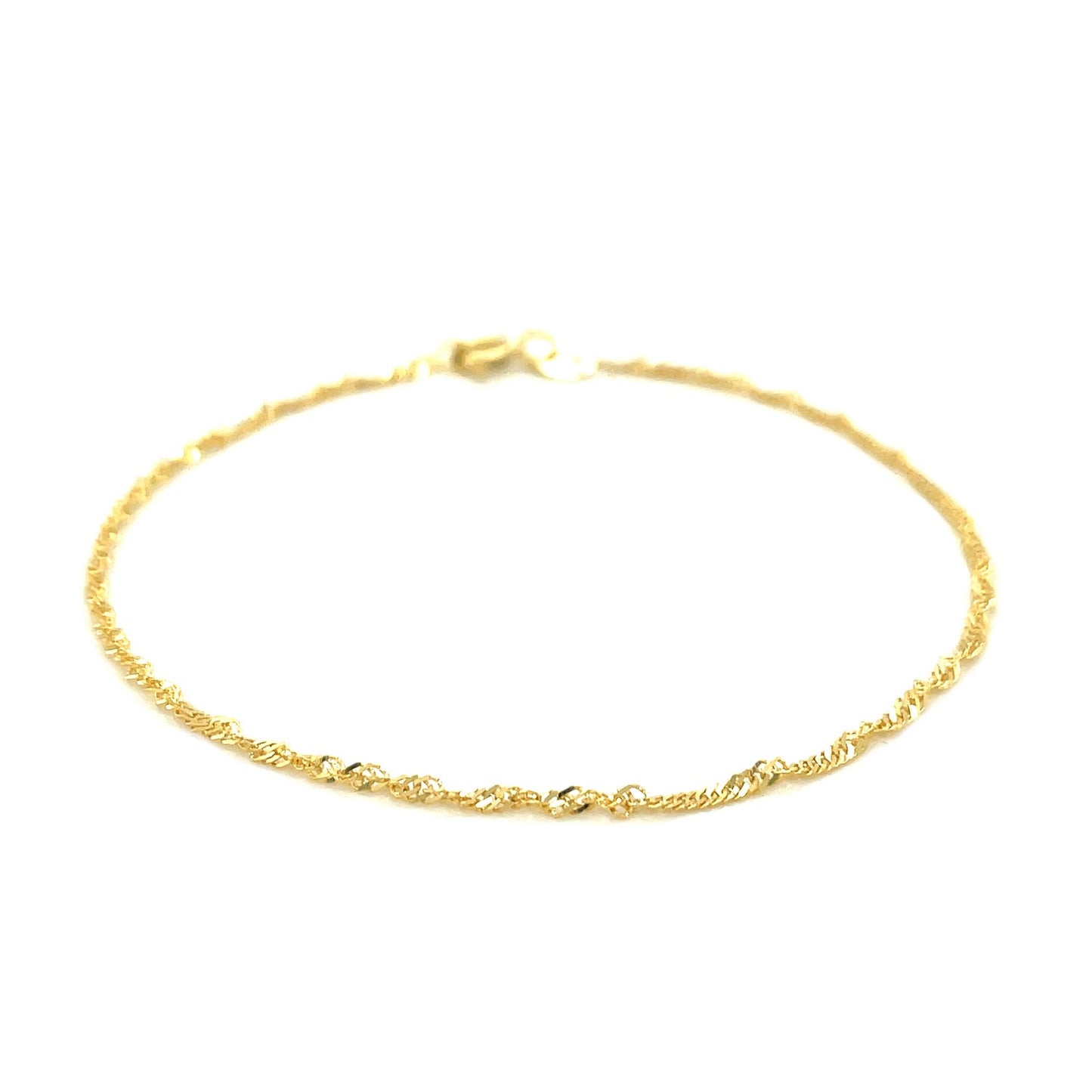 10k Solid Gold Singapore Bracelet (1.5mm)