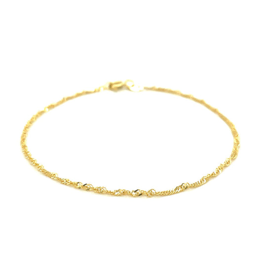 10k Solid Gold Singapore Bracelet (1.5mm)