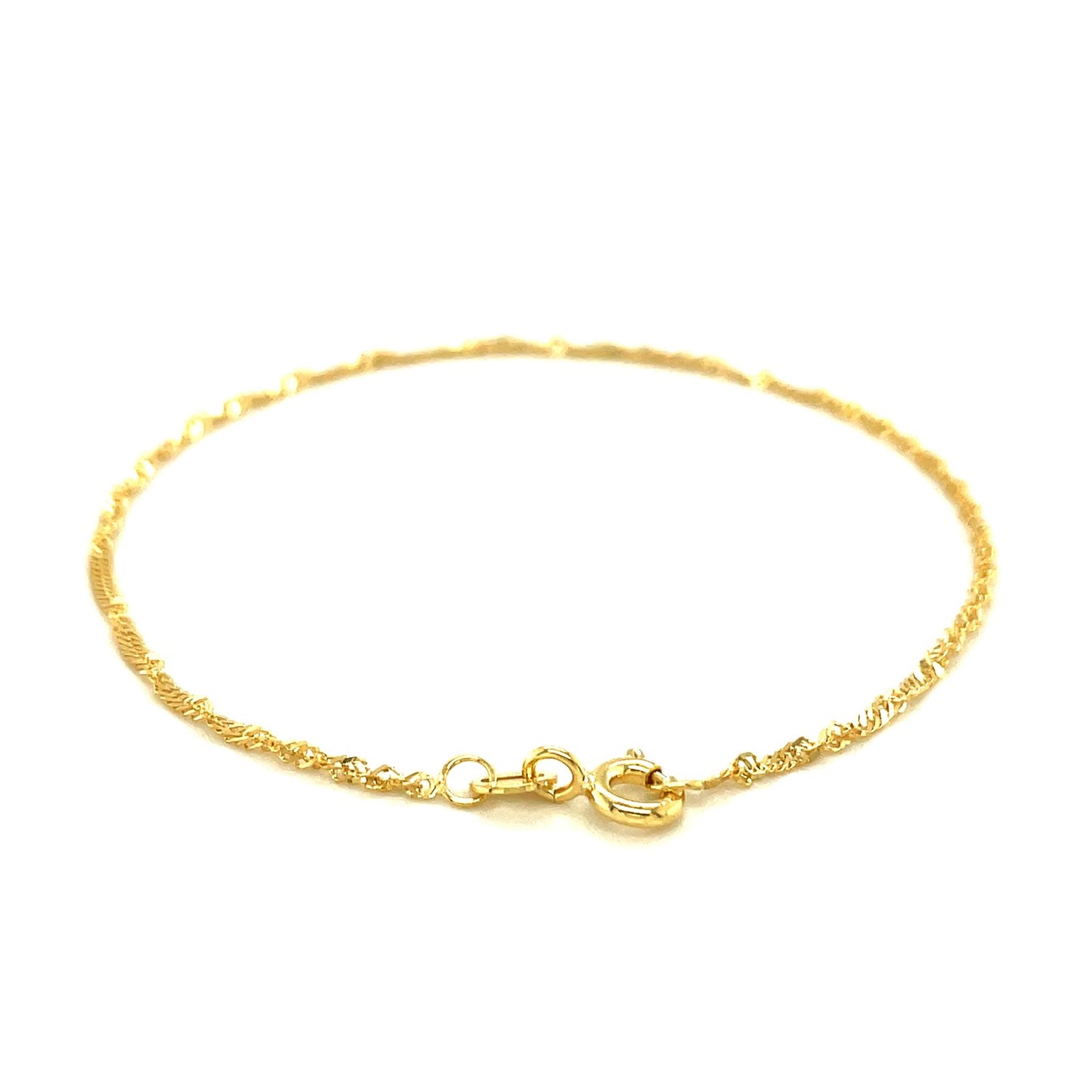 10k Solid Gold Singapore Bracelet (1.5mm)