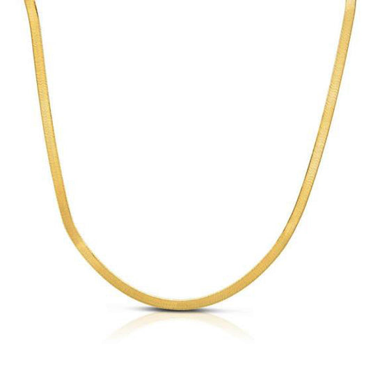 14k Solid Gold Herringbone Chain (1.5mm)