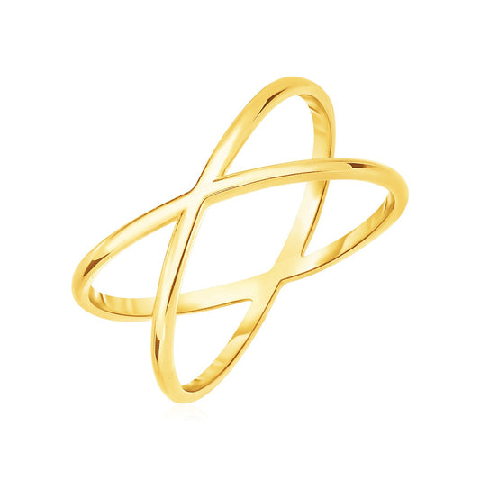 14k Gold X Profile Ring